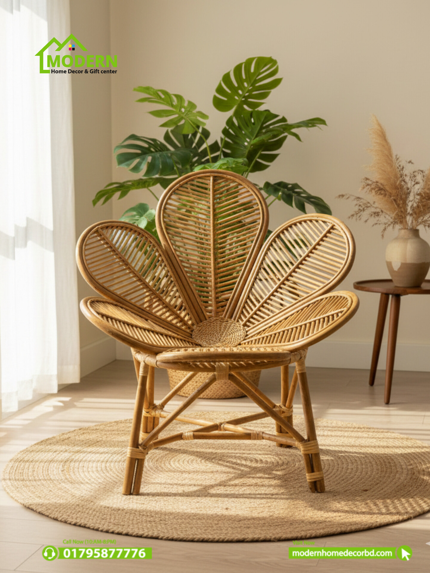 FlowerRattan Cane Chair