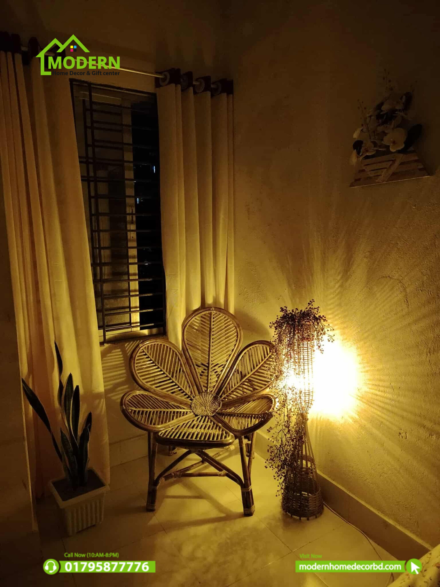 FlowerRattan Cane Chair - Image 2