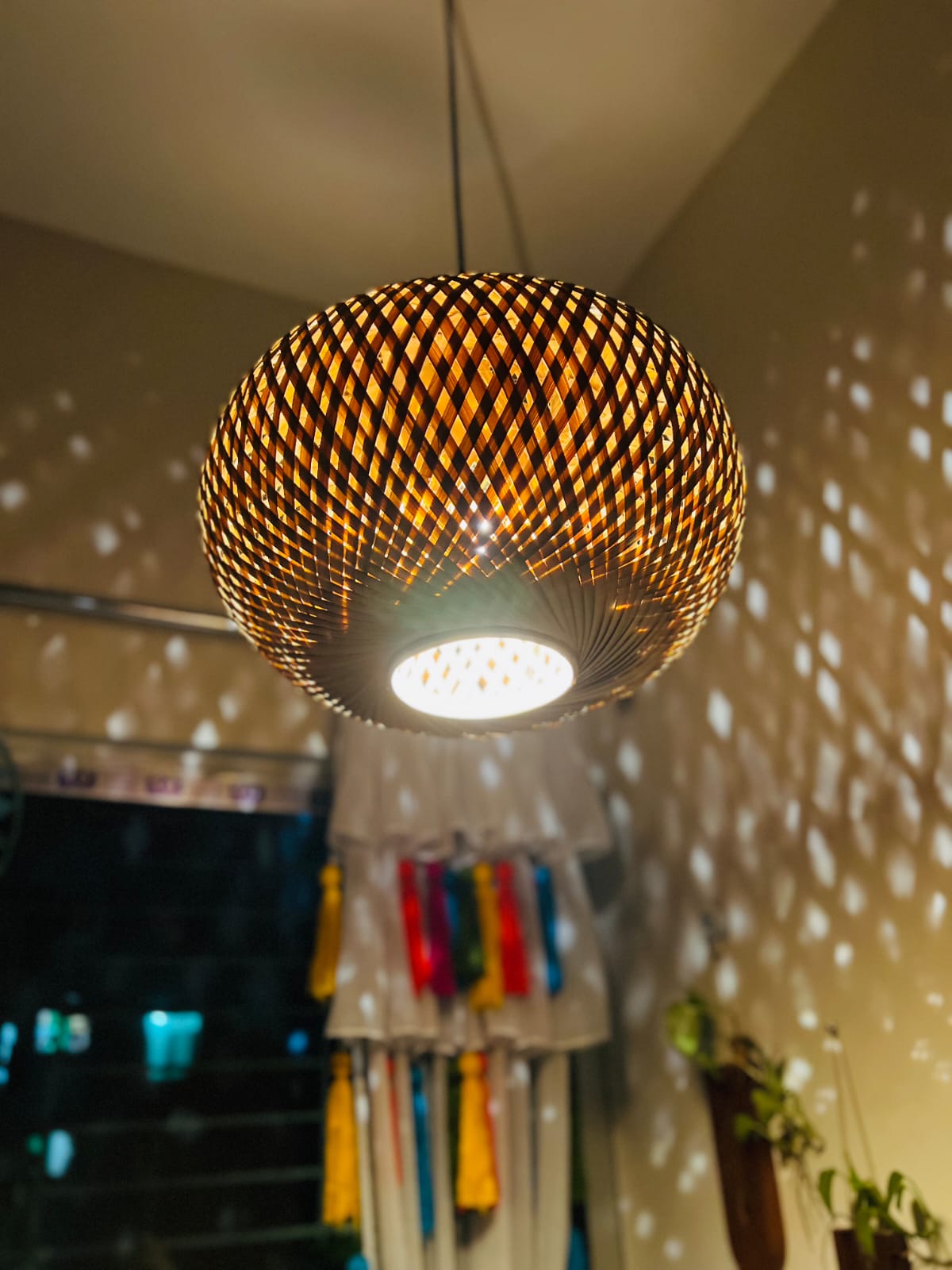 Round Bamboo Lampshade - Image 2