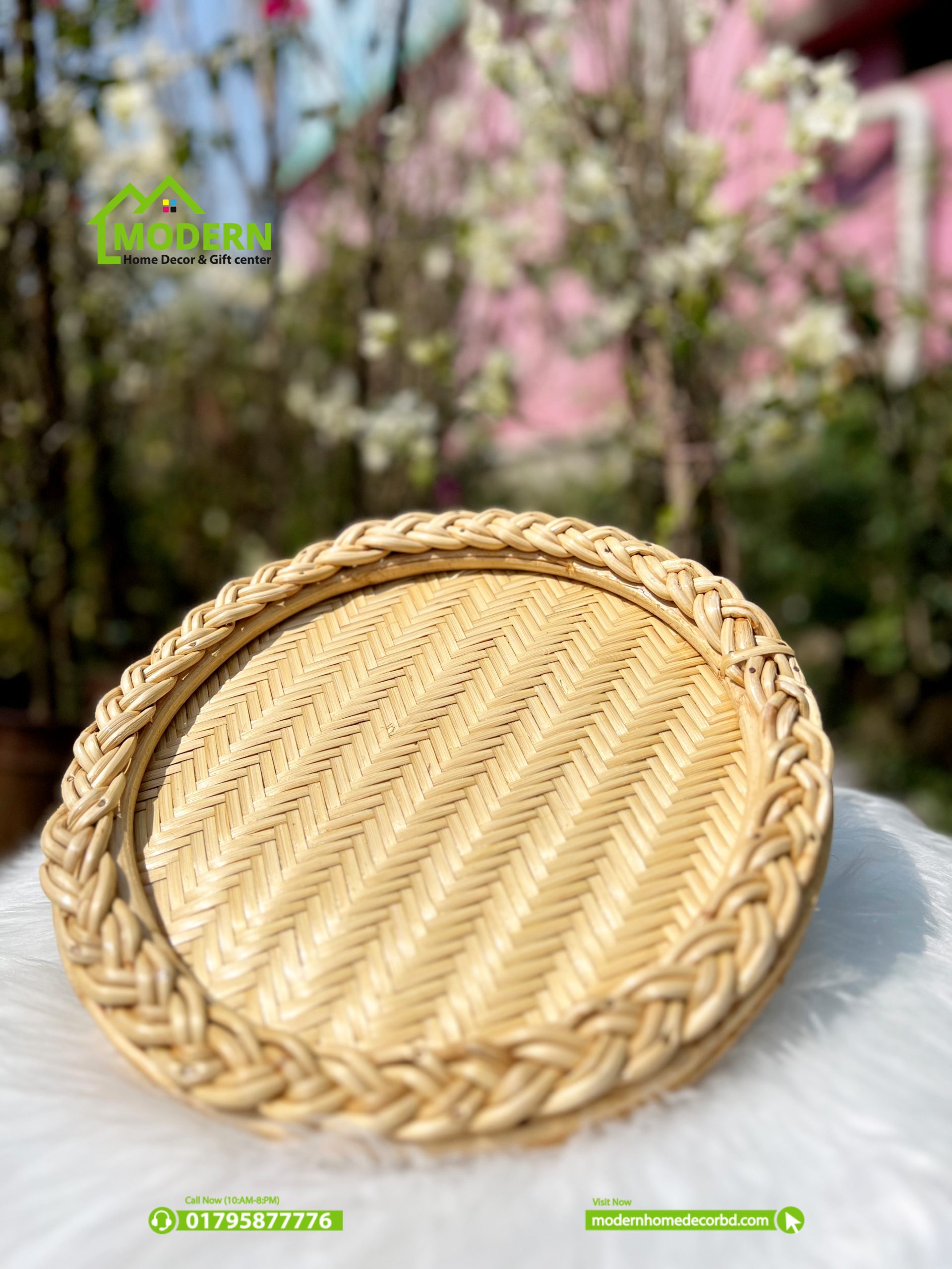 Cane Round Braided Tray - Image 5