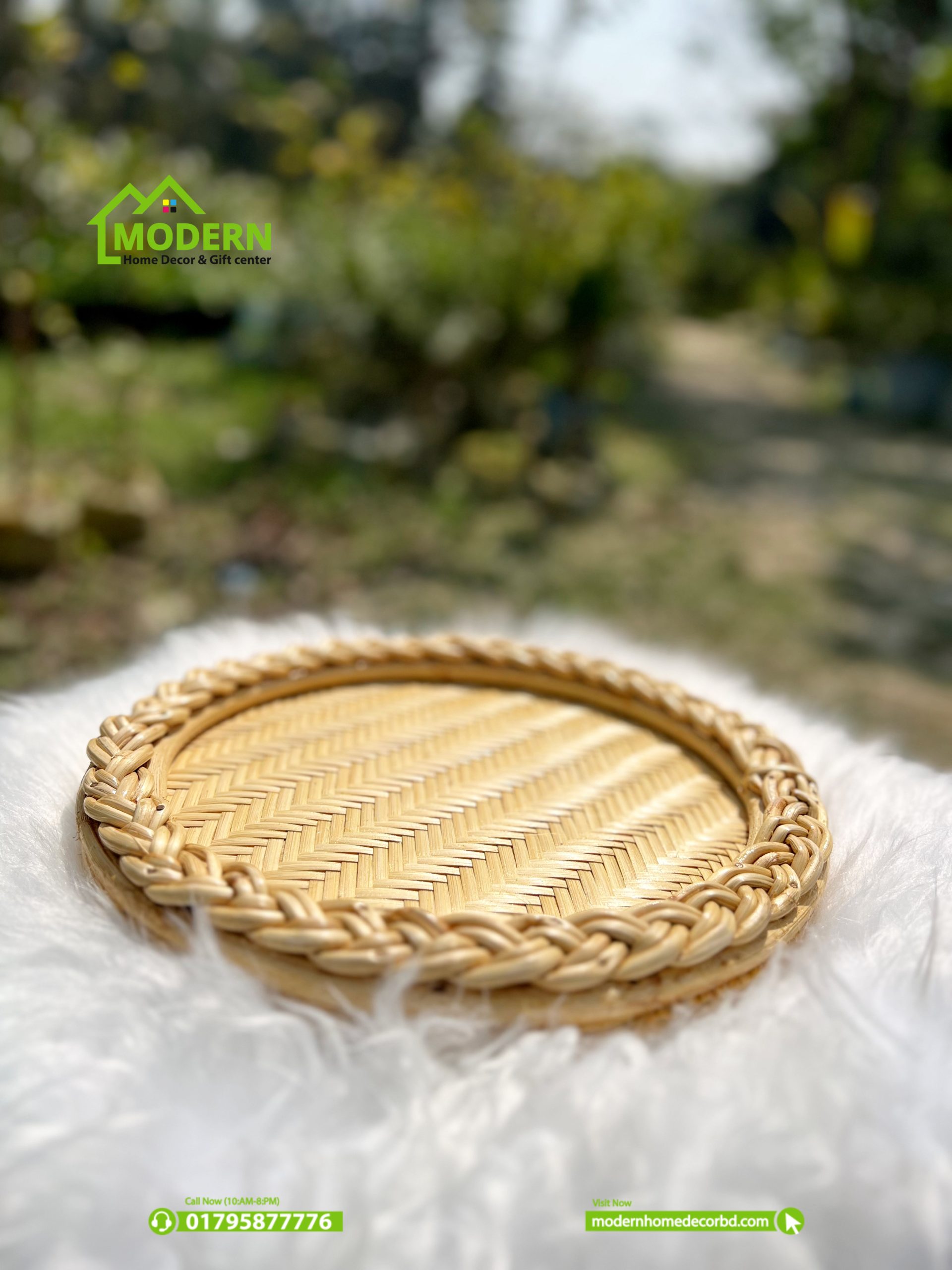 Cane Round Braided Tray - Image 4