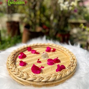 Cane Round Braided Tray