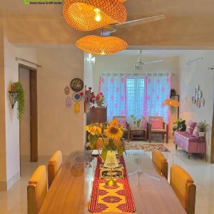 Handcrafted 3-Layer Bamboo Snail Pendant Light